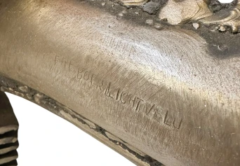 Brutalist Patinated Metal Abstract Sculpture by Frans de Boer Lichtveld, 1964